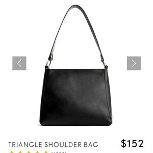Portland Leather Triangle Shoulder Bag Black